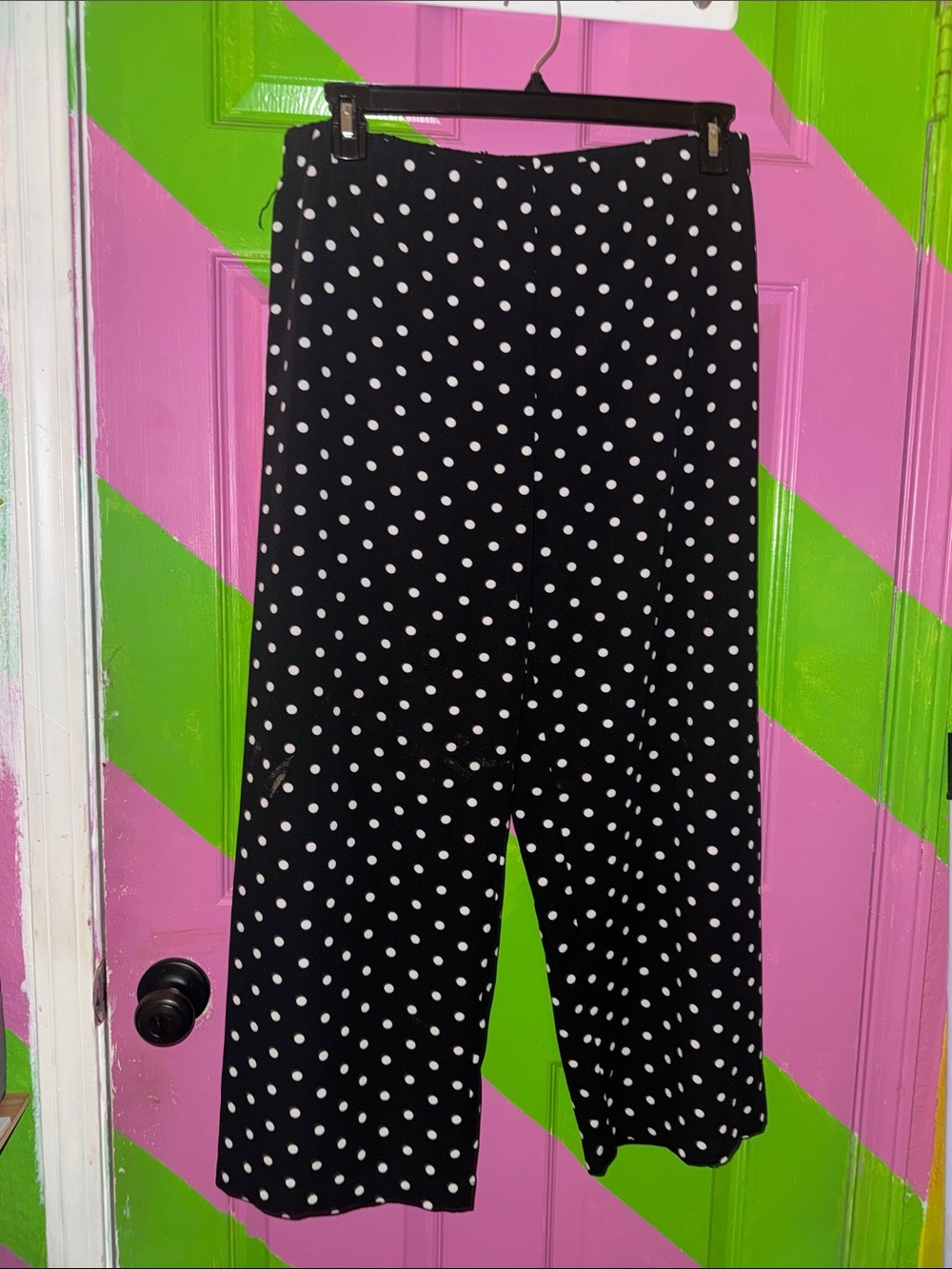Women’s Black Polka Dot Wide Leg Pants